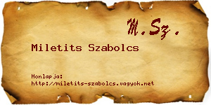 Miletits Szabolcs névjegykártya
